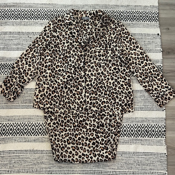LOFT Leopard Print Pajama Set - Brown and Black - Picture 2 of 4